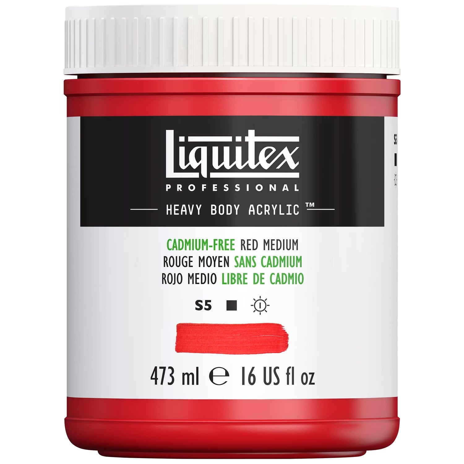 LQX PROF. HEAVY BODY ACRYLFARBE 473ML TOPF KADMIUMFREI ROT M