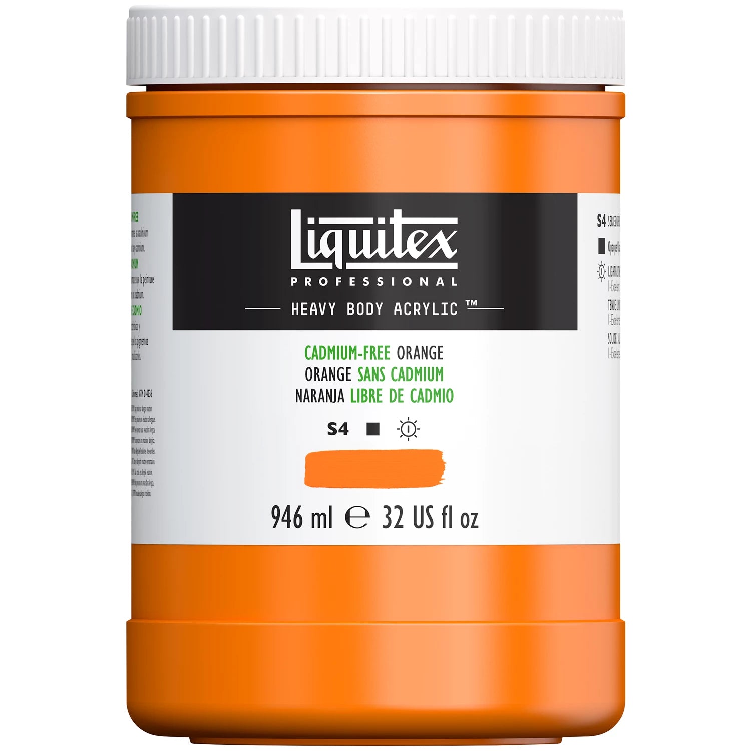 LQX PROF. HEAVY BODY ACRYLFARBE 946ML TOPF KADMIUMFREI ORANG