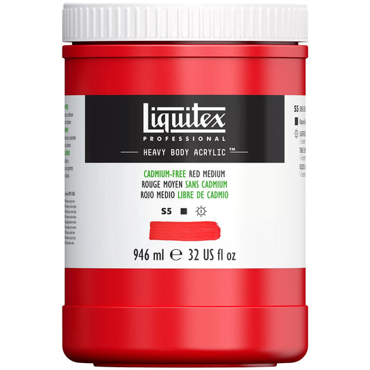 LQX PROF. HEAVY BODY ACRYLFARBE 946ML TOPF KADMIUMFREI ROT M