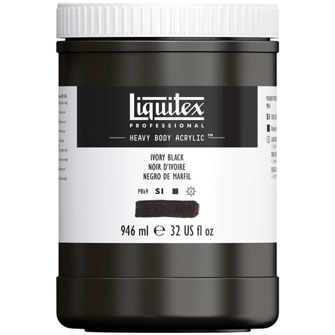 LQX PROF. HEAVY BODY ACRYLFARBE 946ML TOPF ELFENBEINSCHWARZ