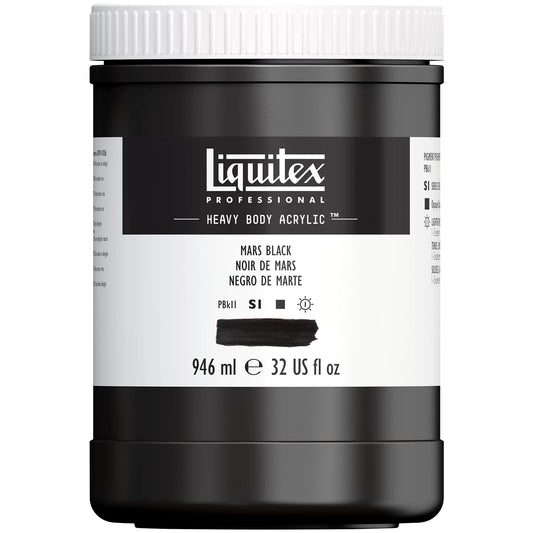 LQX PROF. HEAVY BODY ACRYLFARBE 946ML TOPF MARSSCHWARZ