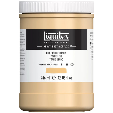 LQX PROF. HEAVY BODY ACRYLFARBE 946ML TOPF UNGEBLEICHTES TIT