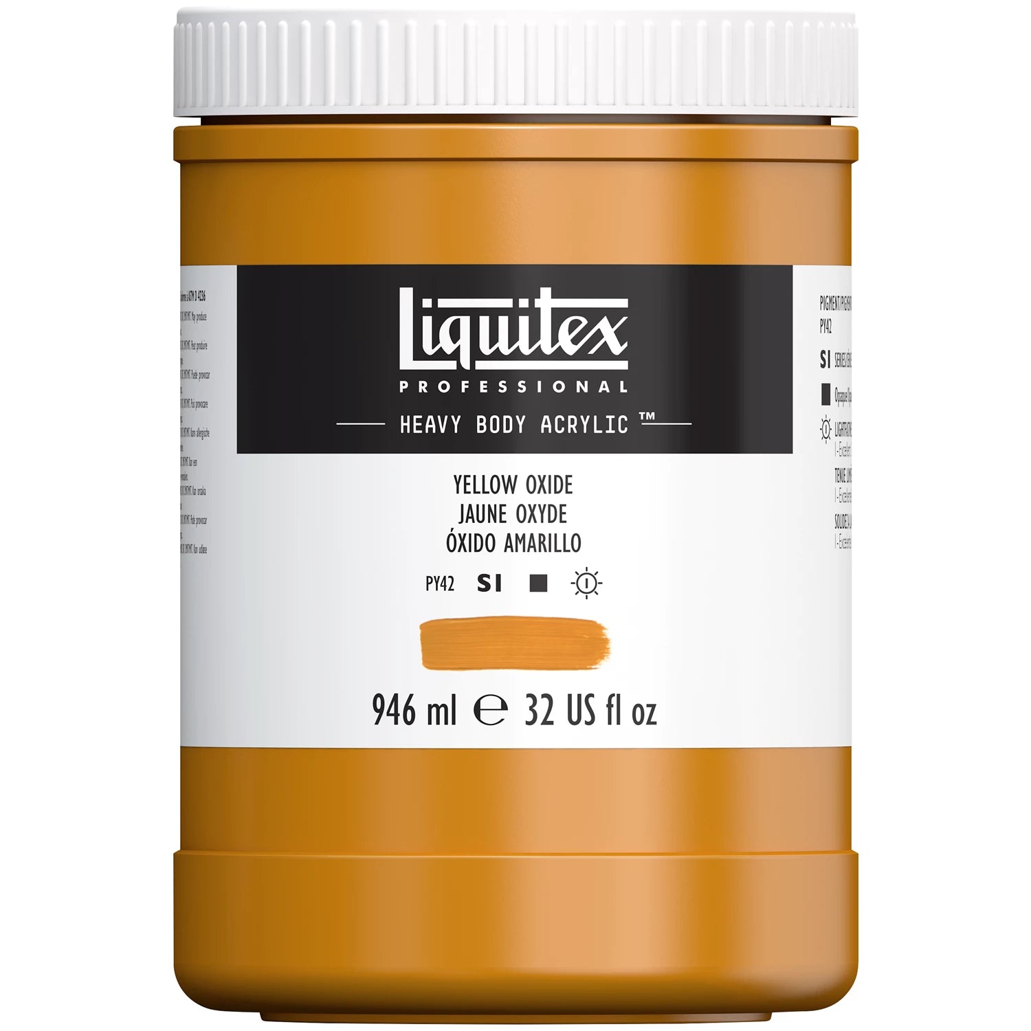 LQX PROF. HEAVY BODY ACRYLFARBE 946ML TOPF OXIDGELB