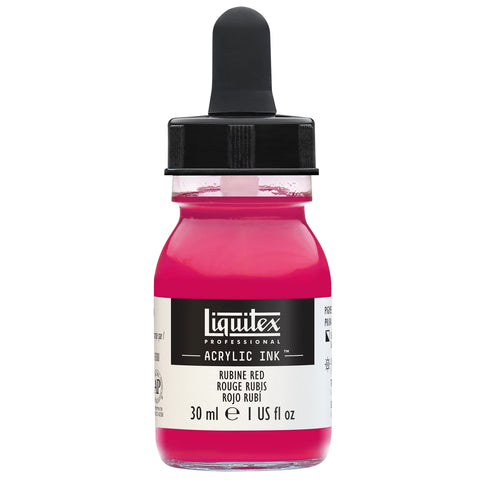 LQX PROF. ACRYLIC INK 30ML FLASCHE RUBINROT