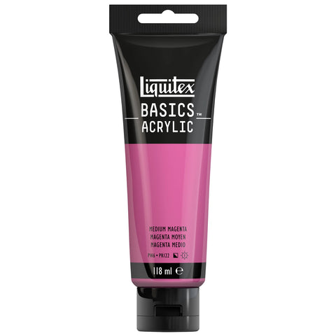 LQX BASICS ACRYLFARBE 118ML TUBE MITTELMAGENTA