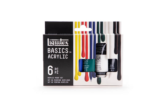 LQX BASICS ACRYLFARBE SET 6 X 22 ML TUBEN