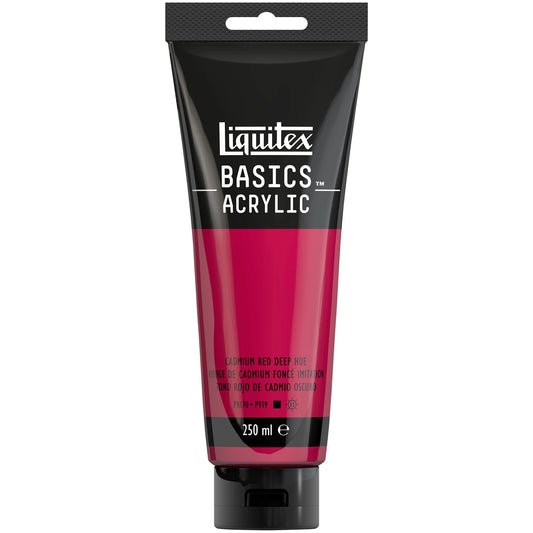 LQX BASICS ACRYLFARBE 250ML TUBE KADMIUMROT DUNKEL FARBTON