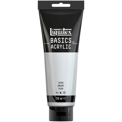 LQX BASICS ACRYLFARBE 250ML TUBE SILBER