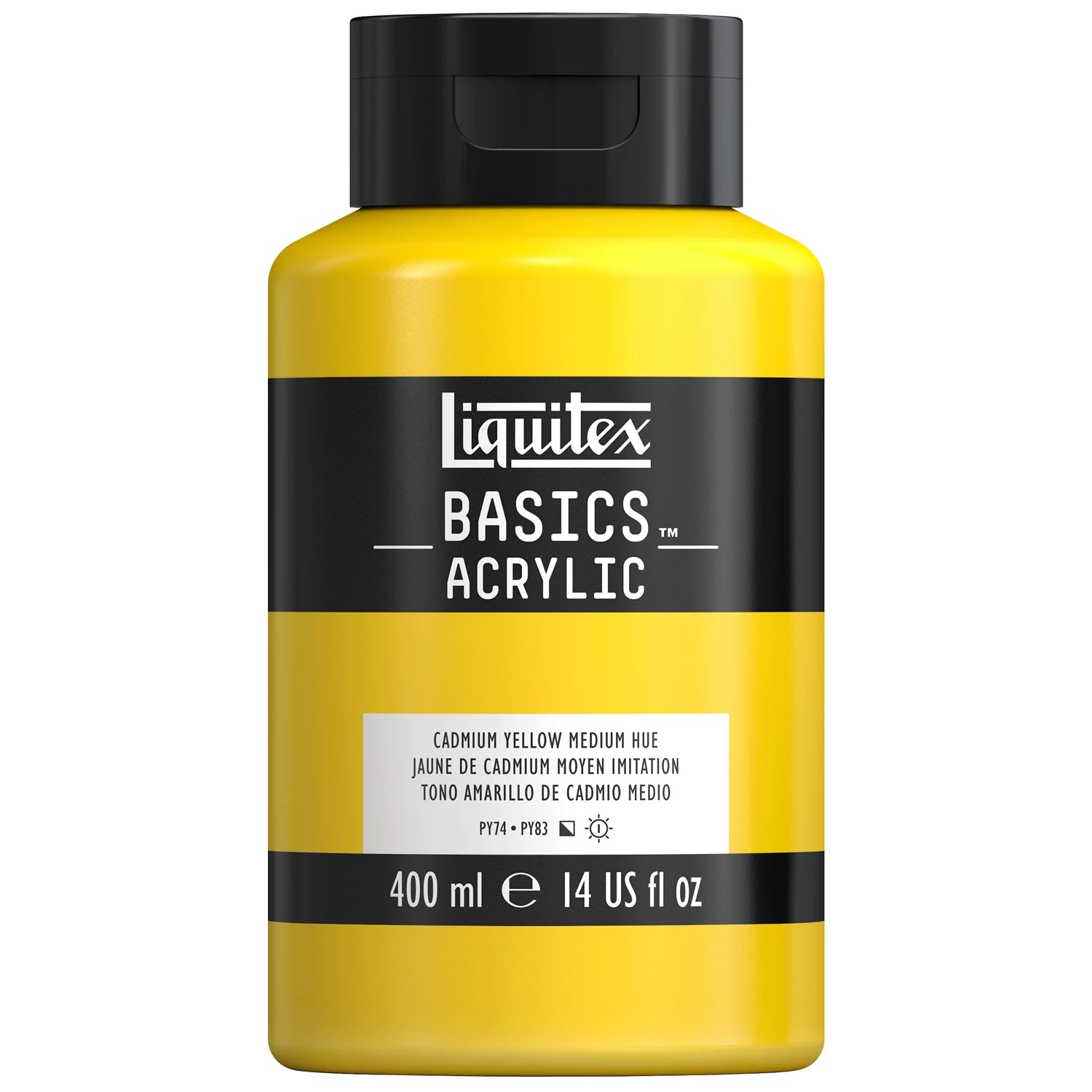 LQX BASICS ACRYLFARBE 400ML FLASCHE KADMIUMGELFB MITTEL FARB