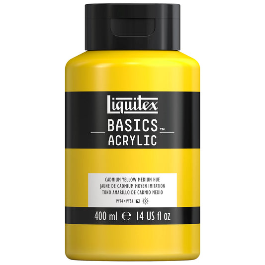 LQX BASICS ACRYLFARBE 400ML FLASCHE KADMIUMGELFB MITTEL FARB