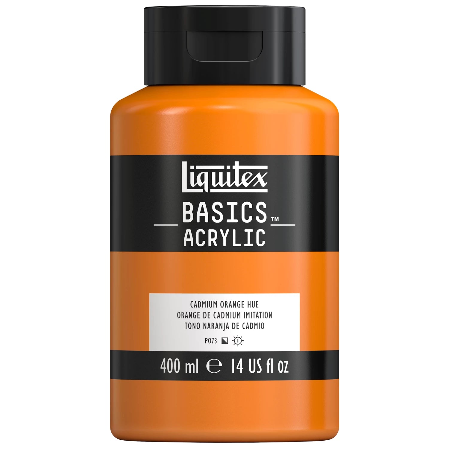 LQX BASICS ACRYLFARBE 400ML FLASCHE KADMIUMORANGE FARBTON