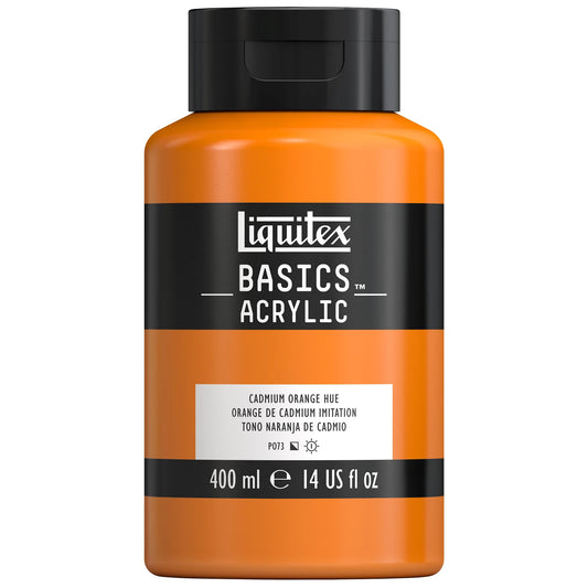 LQX BASICS ACRYLFARBE 400ML FLASCHE KADMIUMORANGE FARBTON