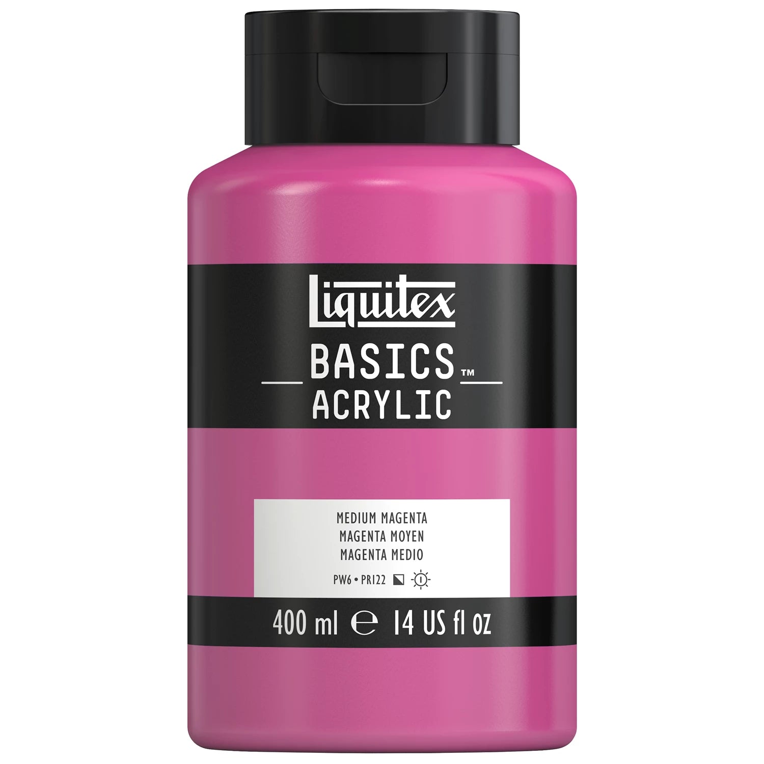 LQX BASICS ACRYLFARBE 400ML FLASCHE MITTELMAGENTA