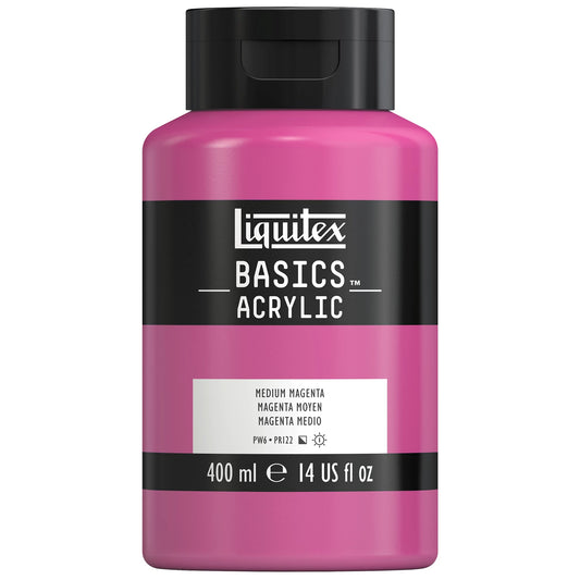 LQX BASICS ACRYLFARBE 400ML FLASCHE MITTELMAGENTA