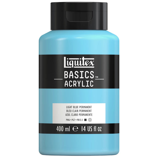 LQX BASICS ACRYLFARBE 400ML FLASCHE HELLBLAU PERMANENT