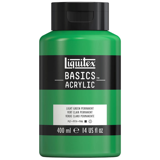 LQX BASICS ACRYLFARBE 400ML FLASCHE HELLGRÜN PERMANENT