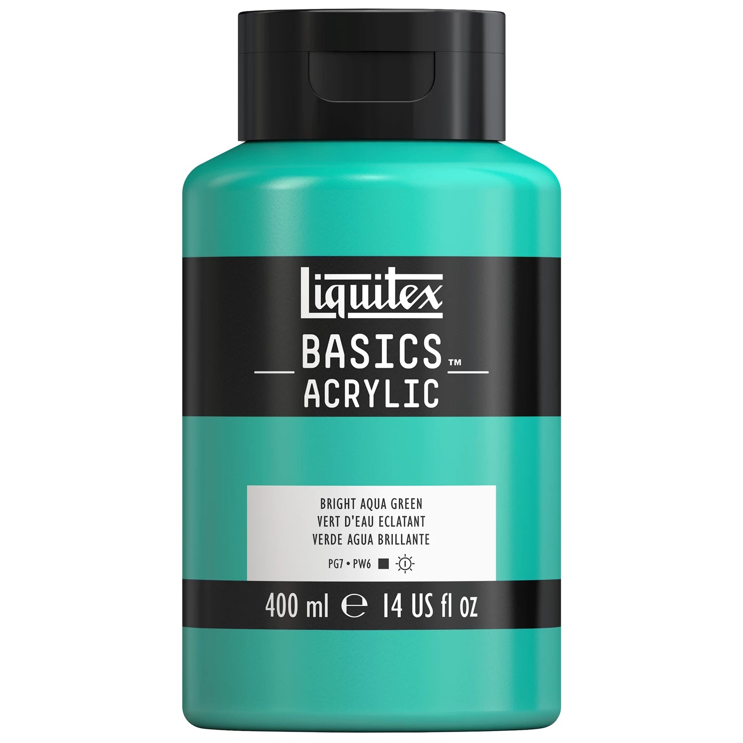 LQX BASICS ACRYLFARBE 400ML FLASCHE AQUAGRÜN LEUCHTEND