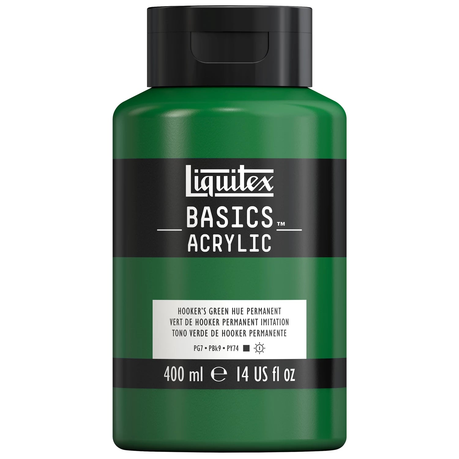 LQX BASICS ACRYLFARBE 400ML FLASCHE HOOKER'S GRÜN PERM. FARB