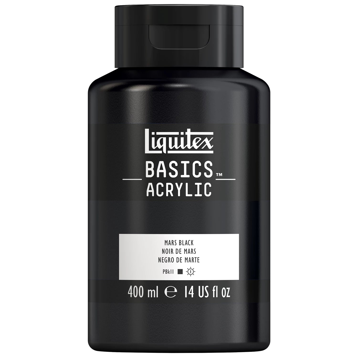 LQX BASICS ACRYLFARBE 400ML FLASCHE MARSSCHWARZ