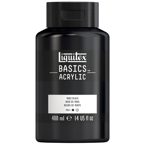 LQX BASICS ACRYLFARBE 400ML FLASCHE MARSSCHWARZ