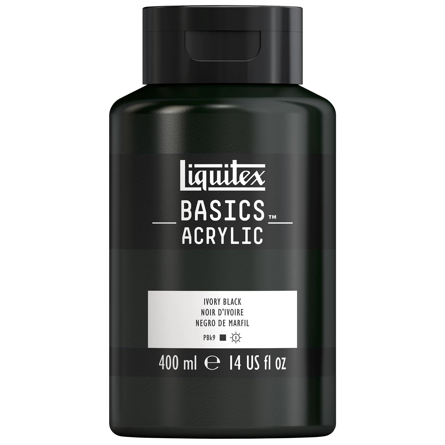 LQX BASICS ACRYLFARBE 400ML FLASCHE ELFENBEINSCHWARZ