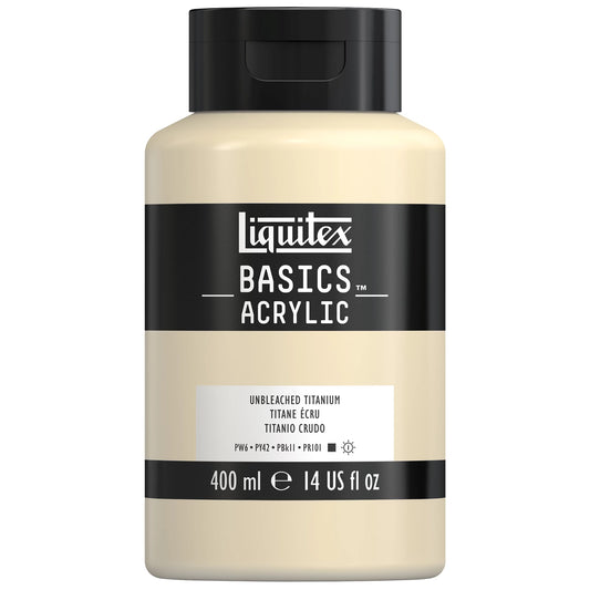 LQX BASICS ACRYLFARBE 400ML FLASCHE UNGEBLEICHTES TITAN