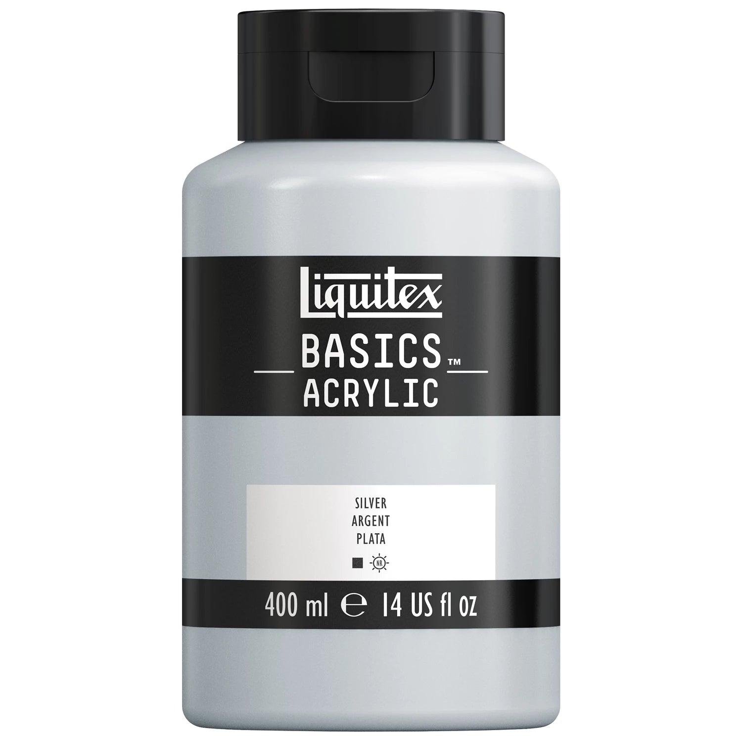 LQX BASICS ACRYLFARBE 400ML FLASCHE SILBER