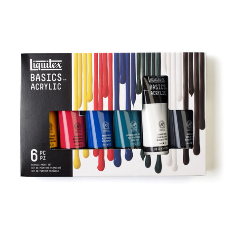 LQX BASICS ACRYLFARBE SET 6 X 118ML TUBEN