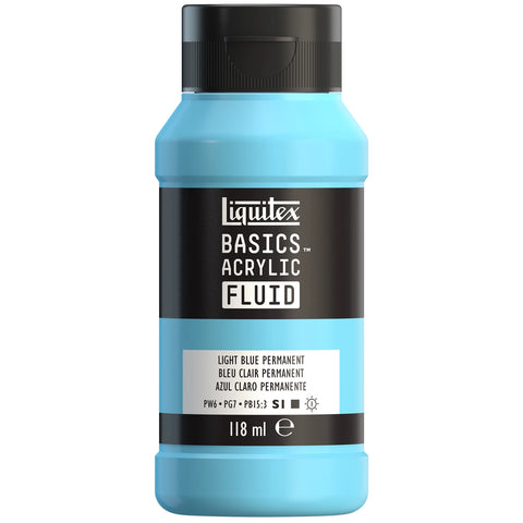 LQX BASICS FLUID ACRYLFARBE 118ML HELLBLAU PERMANENT