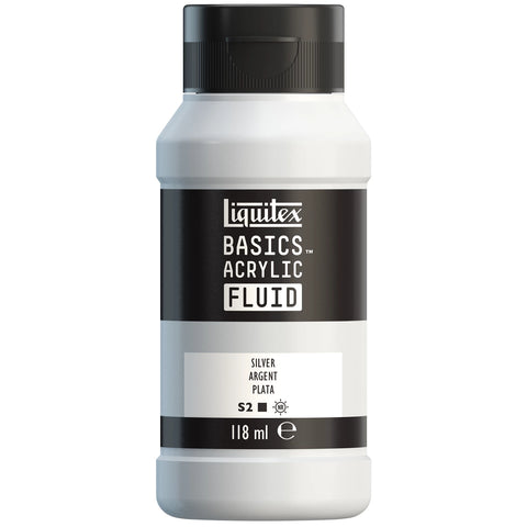 LQX BASICS FLUID ACRYLFARBE 118ML SILVER