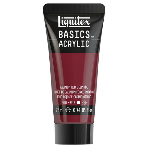 LQX BASICS ACRYLFARBE 22ML TUBE KADMIUMROT DUNKEL FARBTON