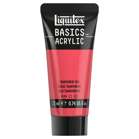 LQX BASICS ACRYLFARBE 22ML TUBE ROT TRANSPARENT