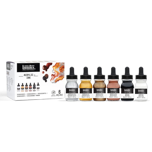 LQX PROF. ACRYLIC INK SET METALLICS 6 X 30 ML FLASCHEN