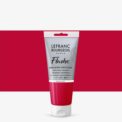 LFB FLASHE ACRYL 80ML TUBE RUBINROT