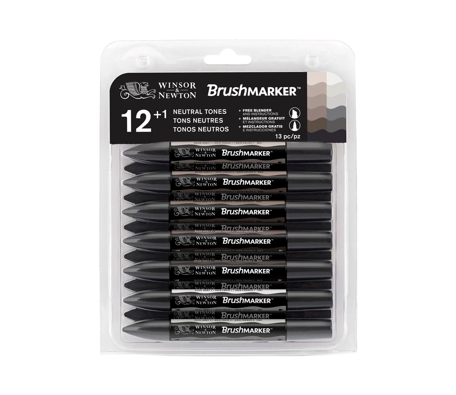 W&N PROMARKER BRUSH 12+1 SET NEUTRALE TÖNE