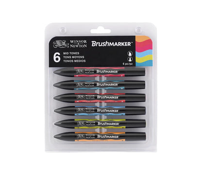 W&N PROMARKER BRUSH 6ER SET MITTLERE TÖNE