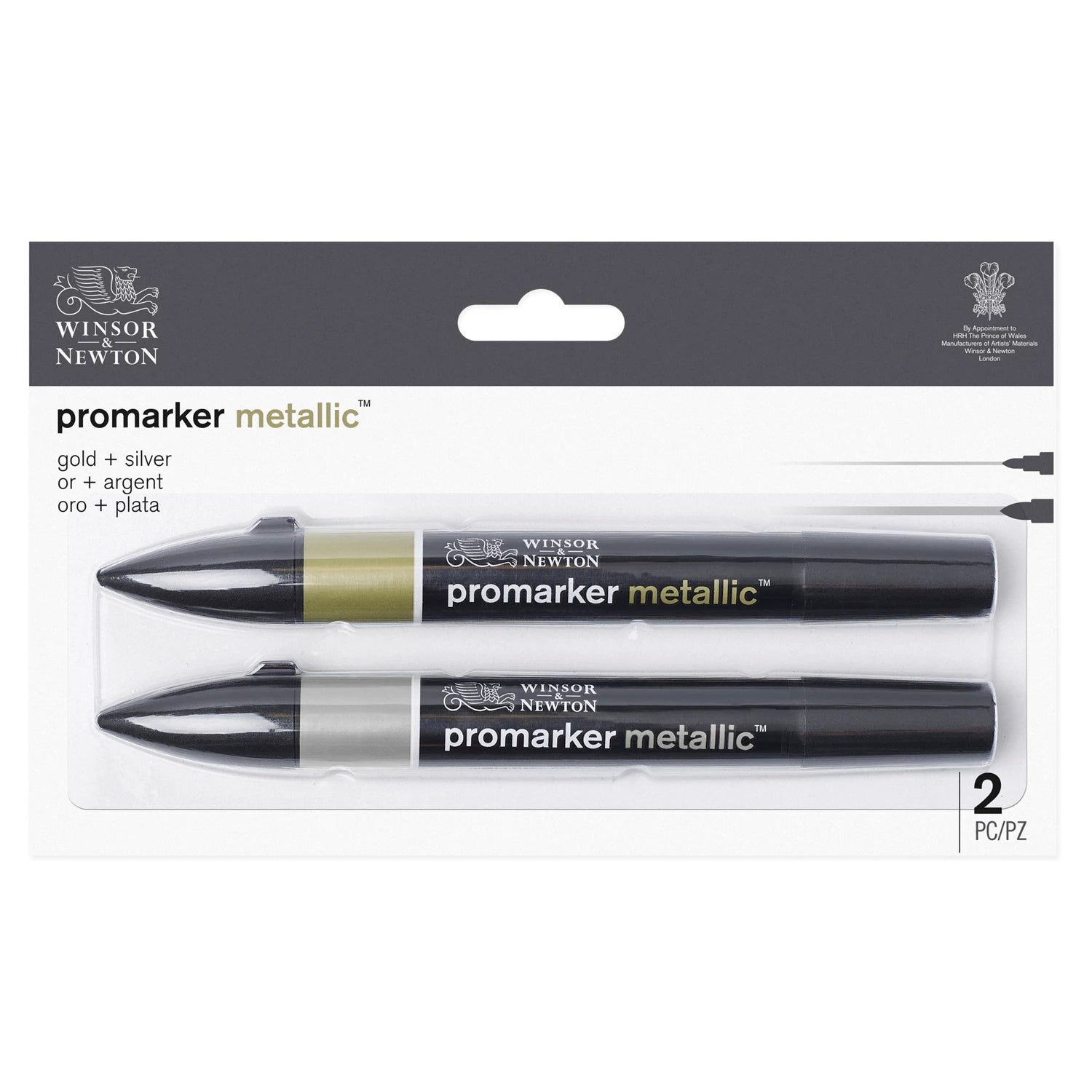 W&N PROMARKER METALLIC TWIN PACK GOLD & SILBER