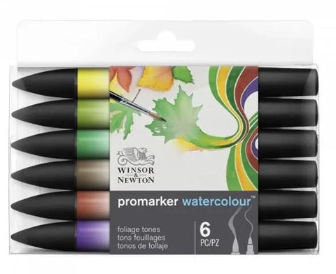 W&N PROMARKER WATERCOLOUR 6ER SET LAUB TÖNE