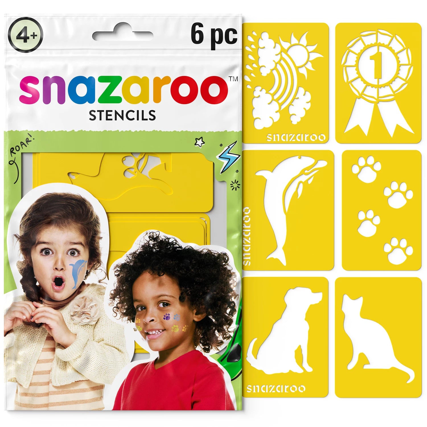 SNAZAROO 6 SCHMINKSCHABLONEN GEMISCHT