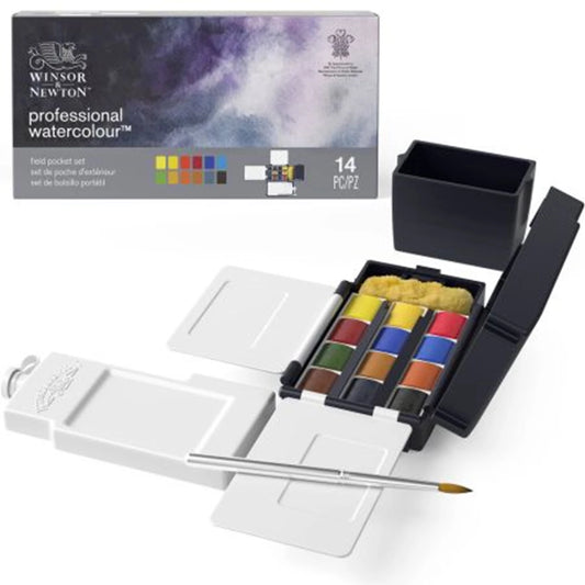 W&N PROF. WATER COLOUR FIELD POCKET SET 12 X 1/2 NÄPFE