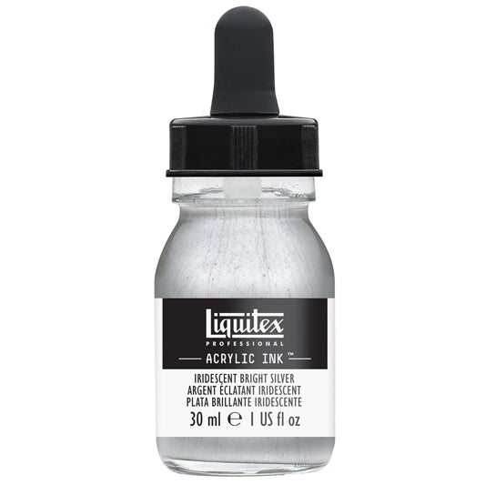 LQX PROF. ACRYLIC INK 30ML FLASCHE IRISIERENDES HELLES SILBE