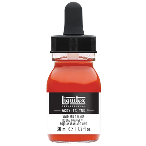 LQX PROF. ACRYLIC INK 30ML FLASCHE ROTORANGE LEUCHTEND