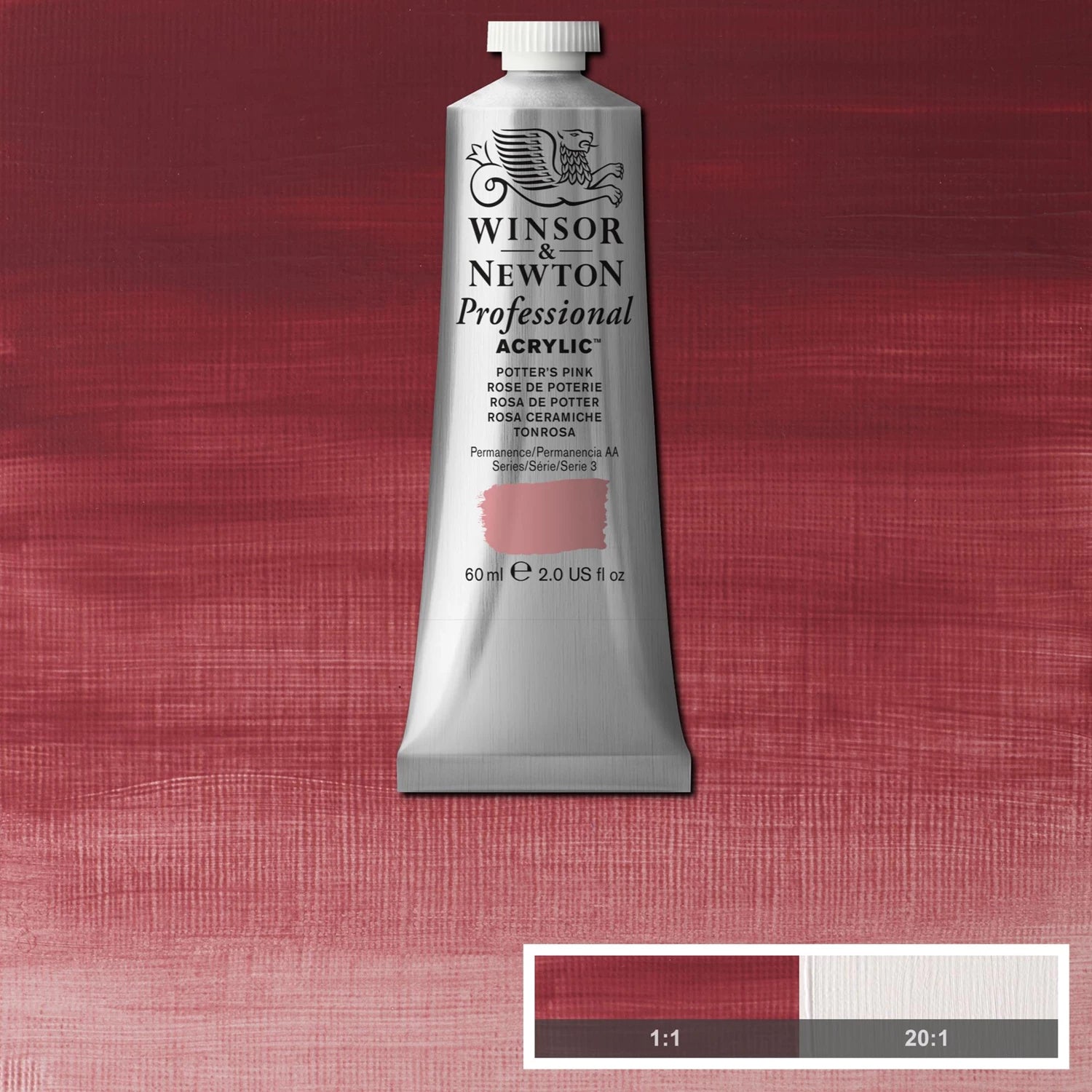 W&N PROF. ACRYLFARBE 60ML TUBE TONROSA