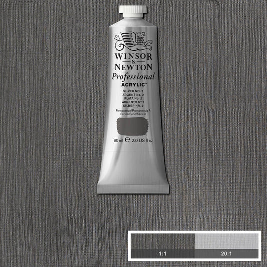 W&N PROF. ACRYLFARBE 60ML TUBE SILBER NR. 2