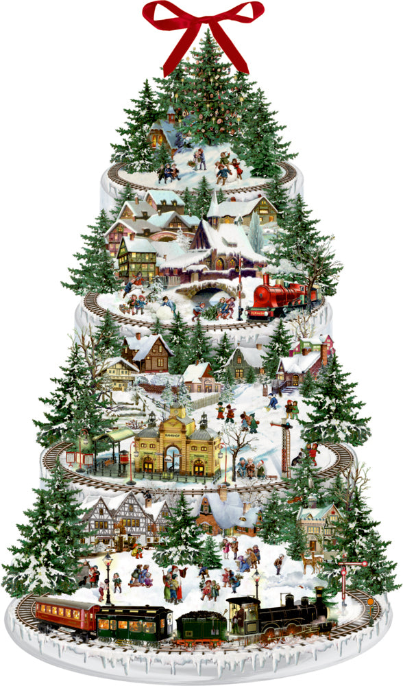 COPPENRATH Adventskalender 38x60cm 71890 Eisenbahn Tanne