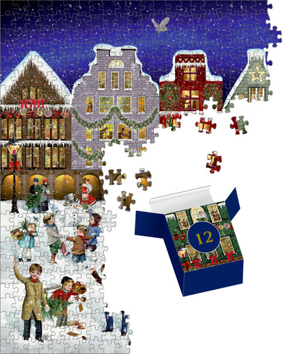 COPPENRATH Puzzle Adventskalender 95252 Winterabend in der Stadt