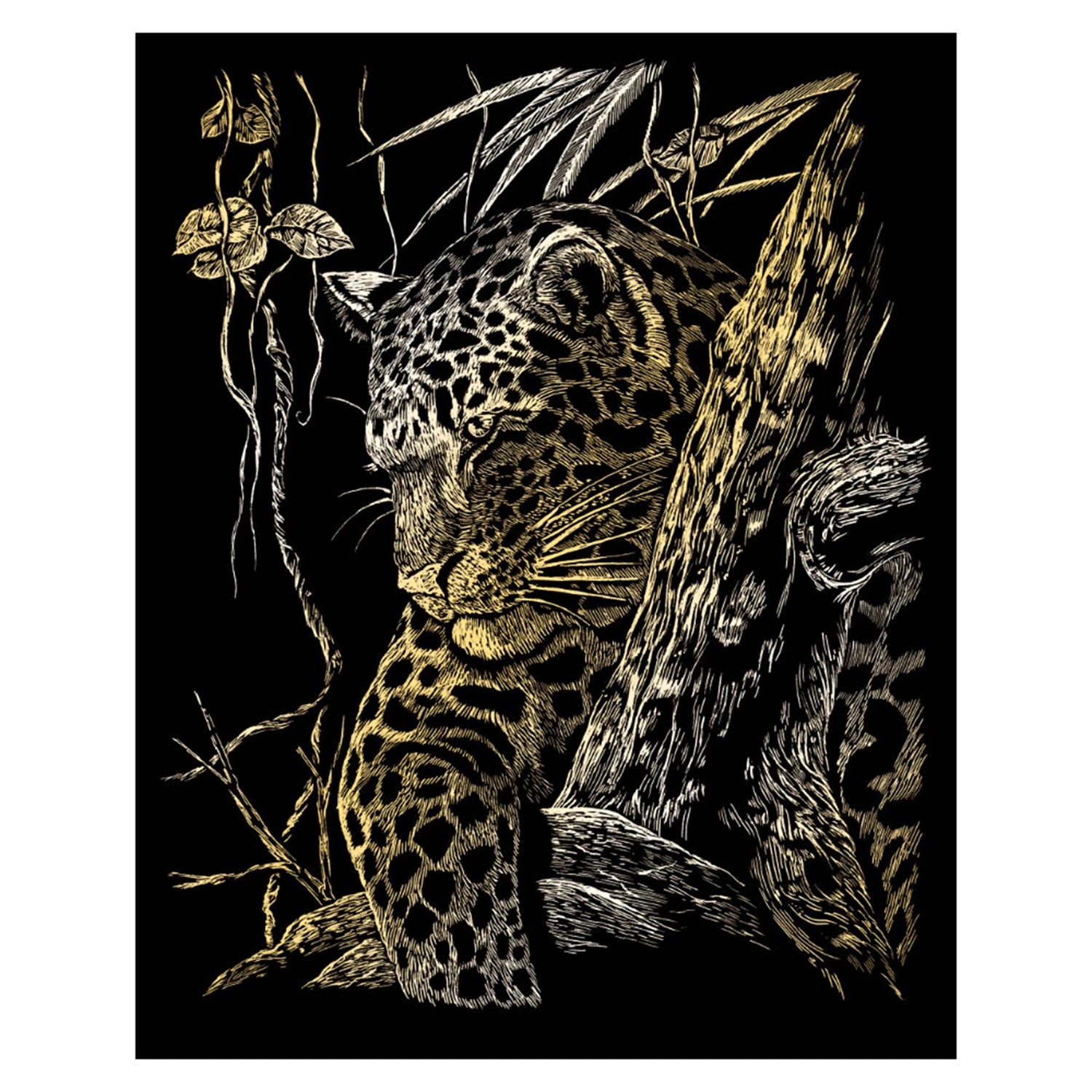 R&L GRAVURES D'ART STD OR LE LEOPARD DANS L'ARBRE 21.3X29.5C