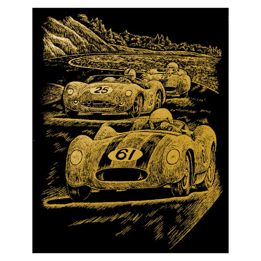 R&L GRAVURES D'ART STD OR COURSE DE VIEUX BOLIDES 21.3X29.5C