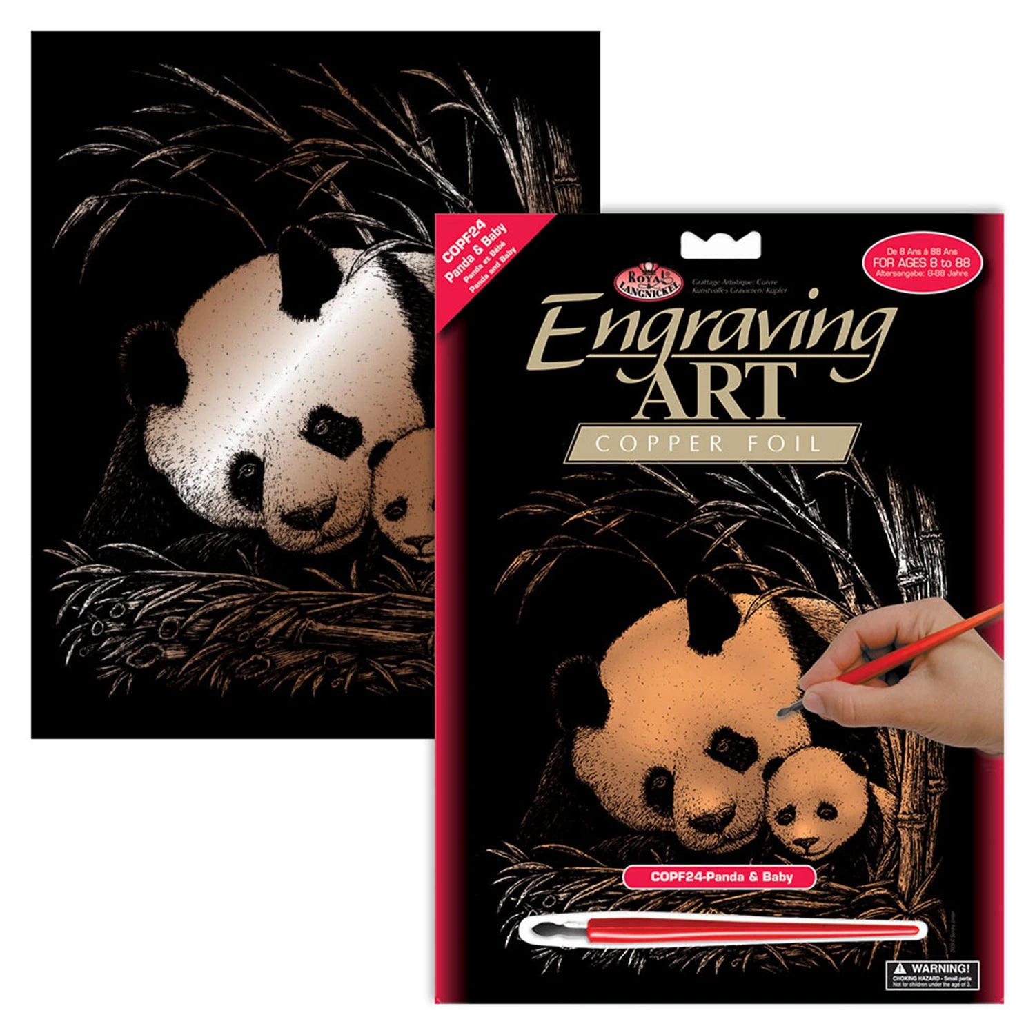 R&L GRAVURES D'ART STD CUIVRE MAMAN PANDA & SON PETIT 21.3X2