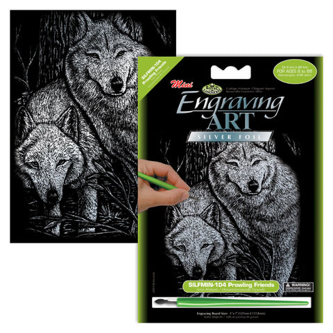 R&L GRAVURES D'ART MINI ARGENT LOUPS 14X20CM